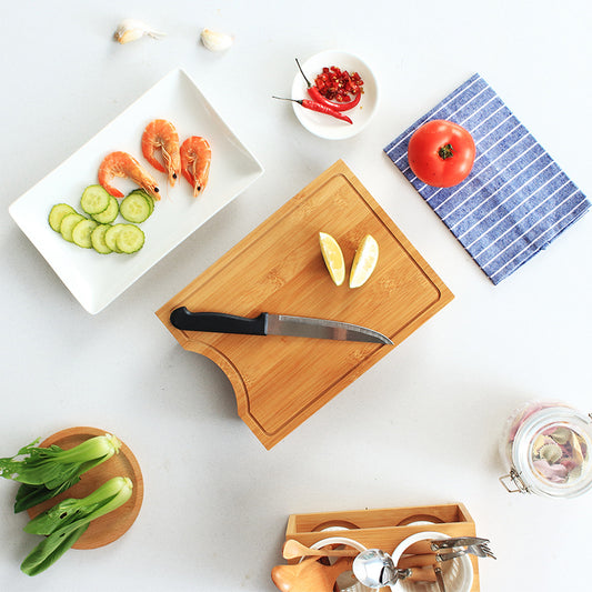 Multifunctional Wooden Chopping Board With Dish