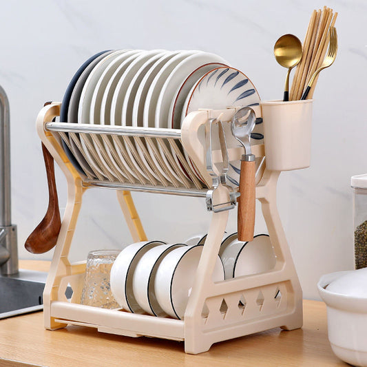 Double Stacking Dish Rack Draining Shelf
