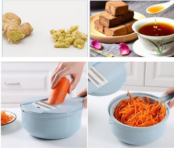 8 In 1 Vegetable Slicer Grater With Strainer