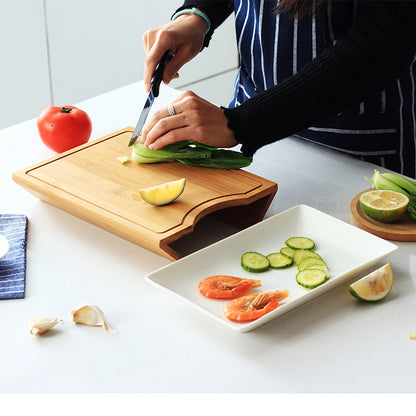 Multifunctional Wooden Chopping Board With Dish