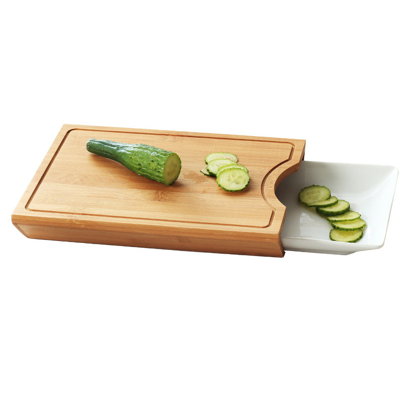 Multifunctional Wooden Chopping Board With Dish