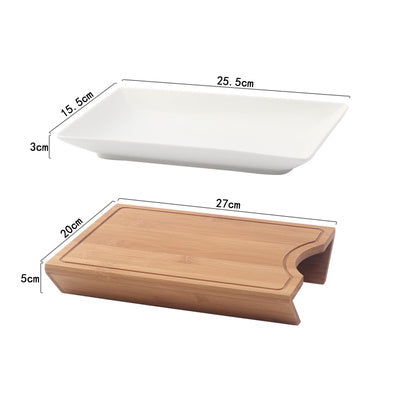 Multifunctional Wooden Chopping Board With Dish